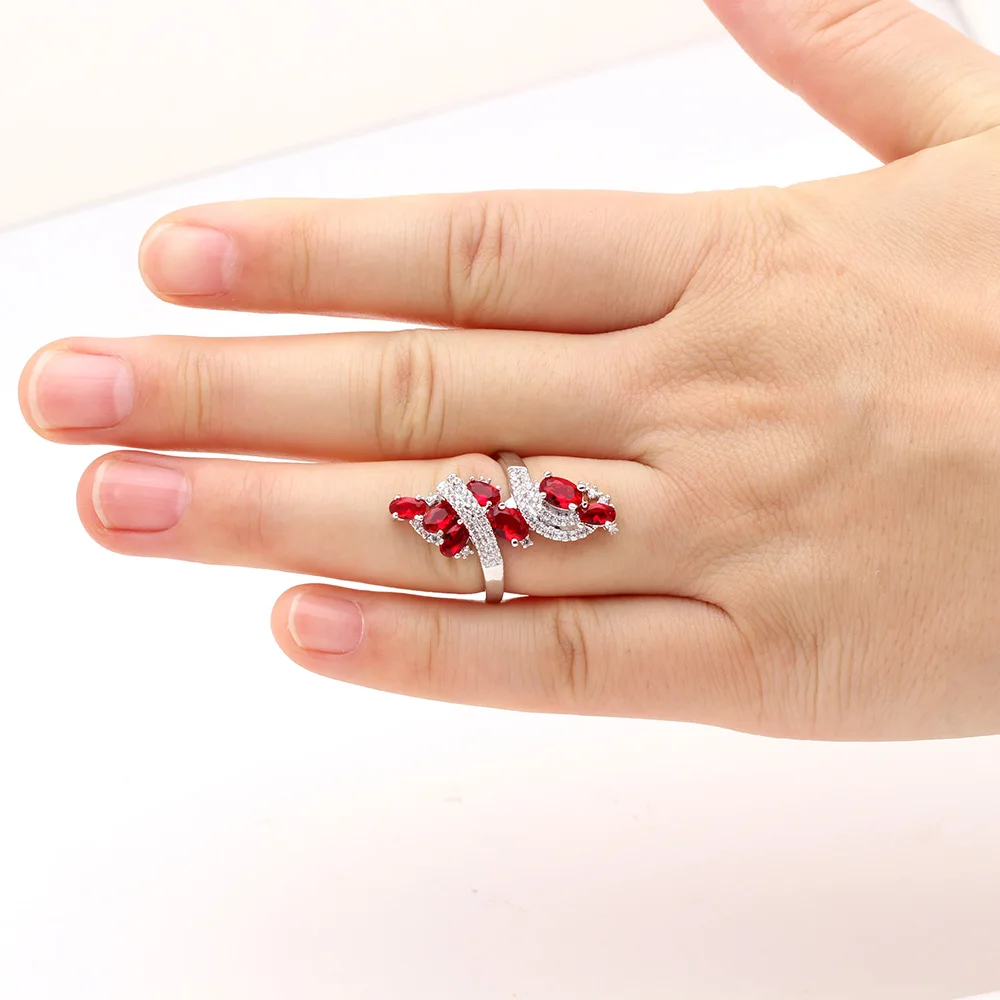 3 цвета Серебро 925 длинные кольца для женщин модные роскошные ювелирные изделия цветок сливы кристалл обручальное кольцо Femme Bague вечерние