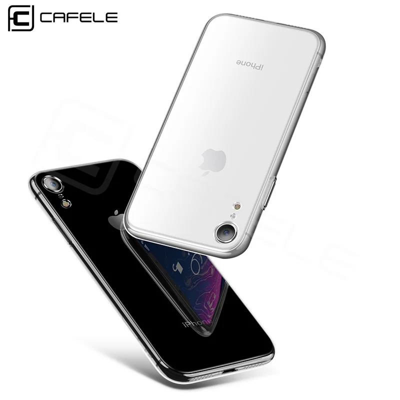Cafele Tempered Glass Phone Case for iPhone XR 6.1&quot Clear Cover 6.1 inches TPU Soft Edge |