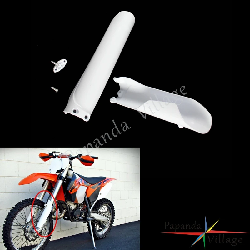 Мотокросс Белый Байк MX вилка Защитная защиты для SX SXF XC F TC 125 250 TE 250i 300 FE 350 16