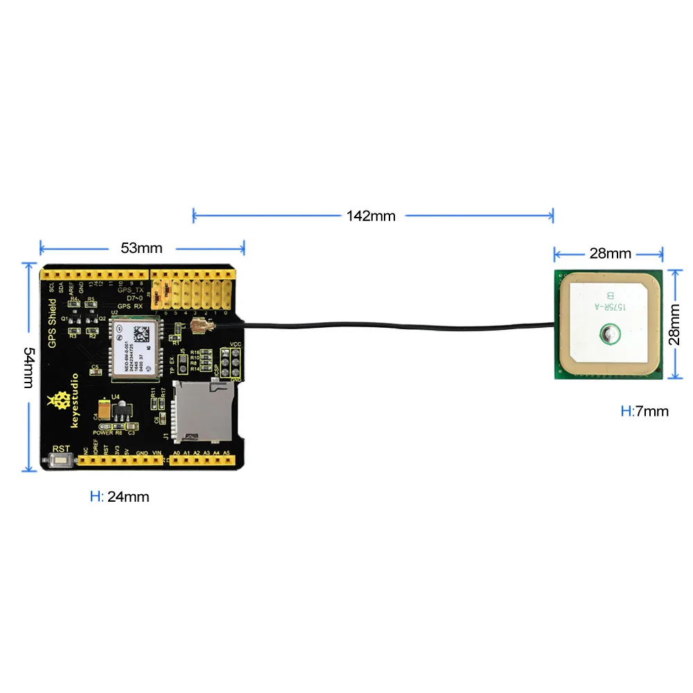 keyestudio GPS shield with SD slot +Antenna for Arduino UNO R3
