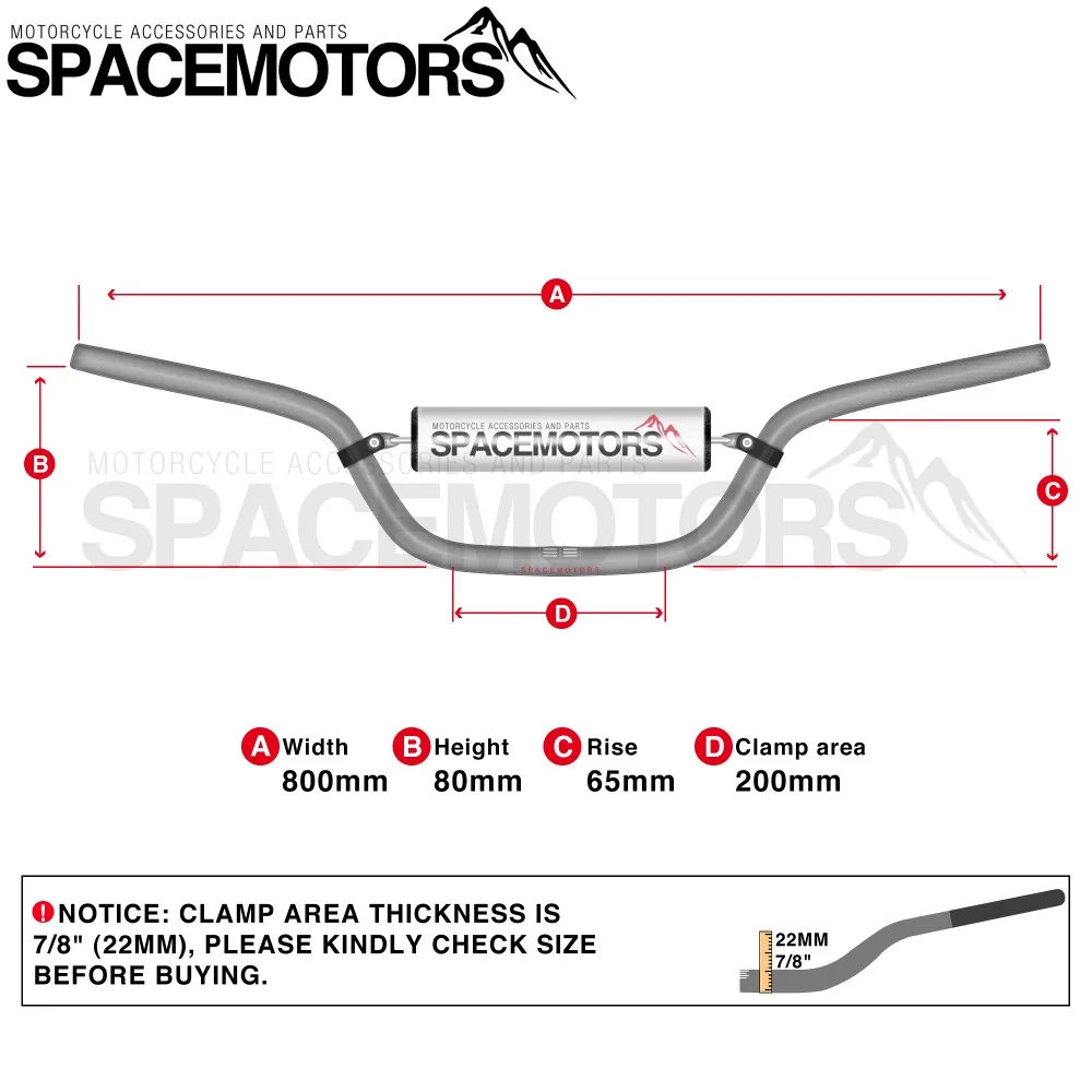 Серебристый руль 22 мм с pro конической накладкой внедорожный велосипед питбайк