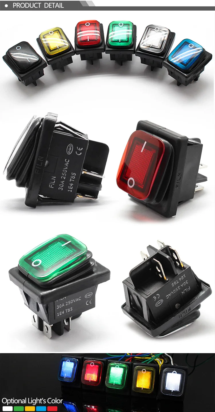 Вкл/Выкл 30A/250V тяжелой нагрузке 4 pin DPST IP67 море светодиодный Водонепроницаемый T85 авто лодка морской переключатель кулисный переключатель с светодиодный 12V 220V 30x22