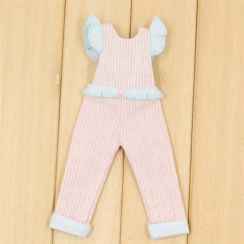 like the picture Наряды для Blyth doll, комбинезон в розовую и синюю полоску, озорной и милый костюм для 1/6, azone BJD pullip licca - Цвет: like the picture