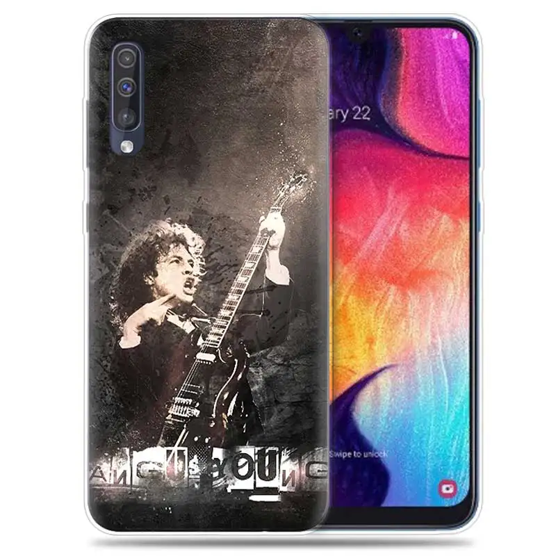 SK-010 Прозрачный силиконовый чехол для samsung Galaxy A50 A70 A30 M30 M20 A10 A20 A40 M20 чехол для телефона ACDC Rock Ac DC Angus young - Цвет: SK-010