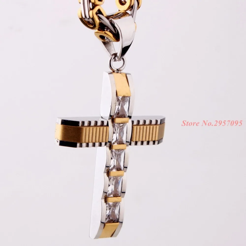 Многослойная Подвеска Крест Христос Иисус ожерелье из нержавеющей стали звено