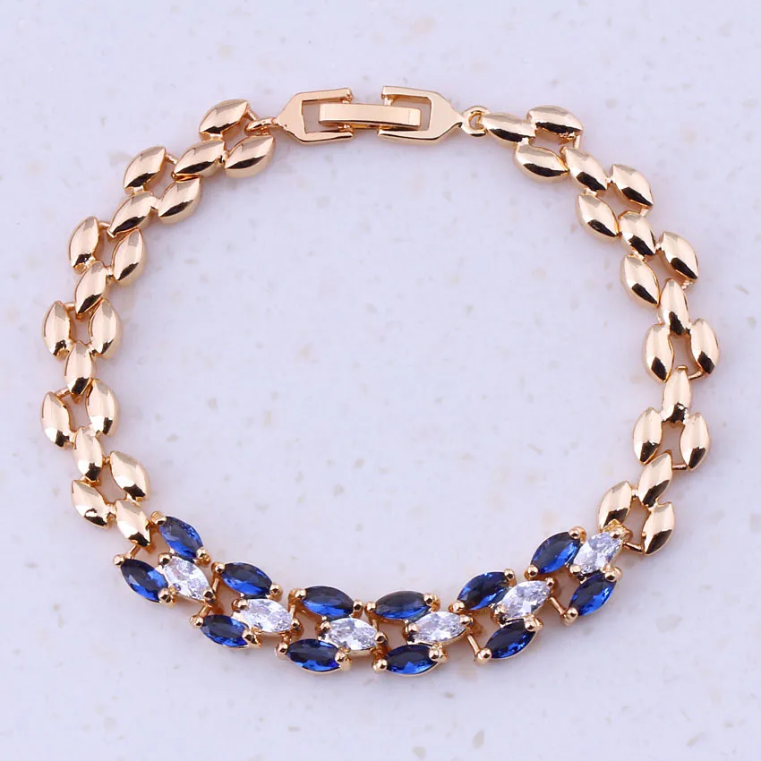 Супер Синий Имитация Кристалла кубического циркония желтого золота Цвет Дешевые