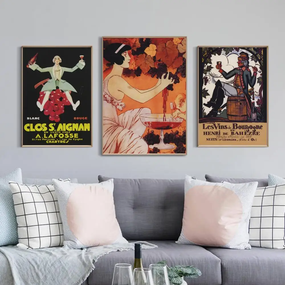 Винтажный постер для вина спиртовых напитков виноград изготовление