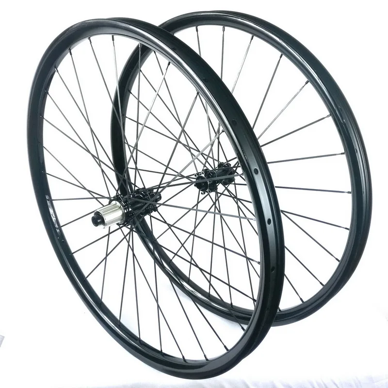 29ER XC BOOST MTB Углеродные колеса 35 мм Ширина бескамерная ось велосипедная из углеволокна втулка Novatec или POWERWAY вытягивание вдоль оси центр