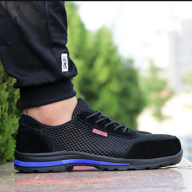 5 Construction Men's Outdoor Plus Size Steel Toe Cap Work Boots Shoes Men Camouflage Puncture Proof Safety Shoes Breathable - Цвет: 5