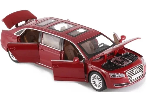 Red Лицензированная модель 19,5 см Расширенный Audi A&L литой автомобиль 6 с открывающимися дверцами отличное качество красный и черный цвет - Цвет: Red