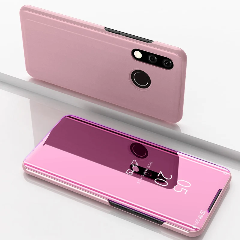 Rose Gold Зеркальный кожаный чехол-подставка для huawei P30 P20 P8 Lite Pro Honor 8X8 8A 10 Lite Nova 4 3 3i 3 2i P Smart Coque - Цвет: Rose Gold