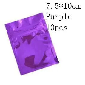 s purple ziplockbag 10 шт. DIY ремесло инструмент лазер пузырь мешок ручной работы голографический декор смола ювелирные изделия прозрачный карамельный цвет Упаковка Сумки Kawaii Arts - Цвет: s purple ziplockbag