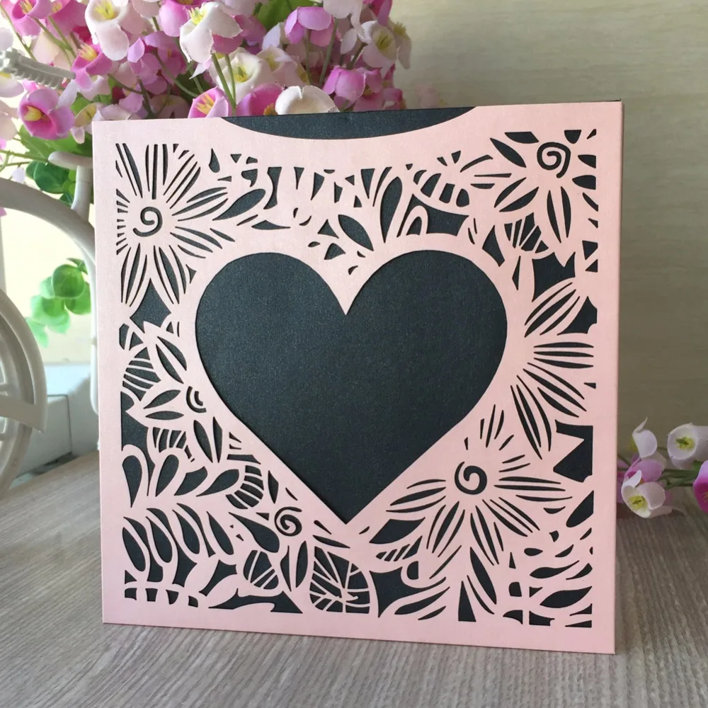 

20Pcs/Lot Hot Laser Cut Wedding Invitation Cards Delicate Carved Pattern Customizable Invitation Event&Party Supplies