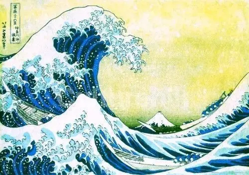 HOKUSAI - GREAT WAVE ART SILK POSTER Decorative Wall painting 24x36inch | Дом и сад