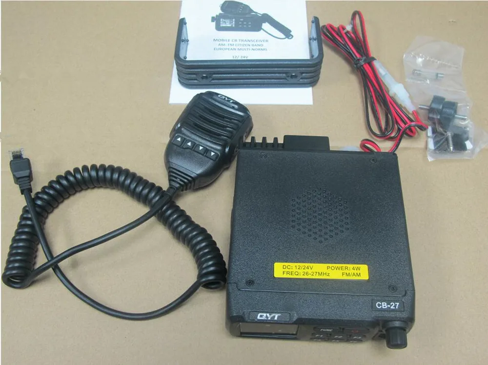 QYT CB 27 портативная рация am радиоприемник станция 26 МГц AM/FM 12/24V 4 Вт ЖК дисплей