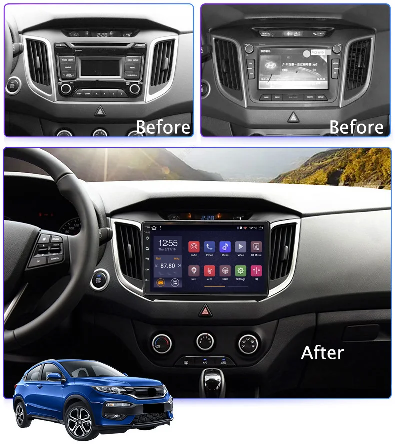 2G ram 32G rom 10 1 дюймов Android 8 gps навигация для hyundai IX25 2014-2018 стерео системы | Автомобили и