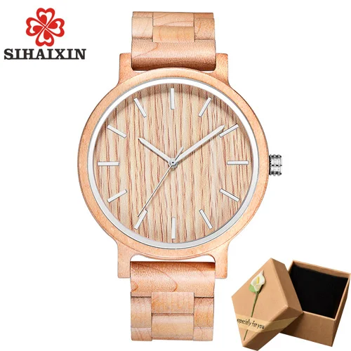 other with box SIHAIXIN красные часы мужские Роскошные Натуральная бамбуковая древесина часы для мужчин лучший бренд мужские s наручные часы кварцевые дизайнерские ремешок мужские часы - Цвет: other with box