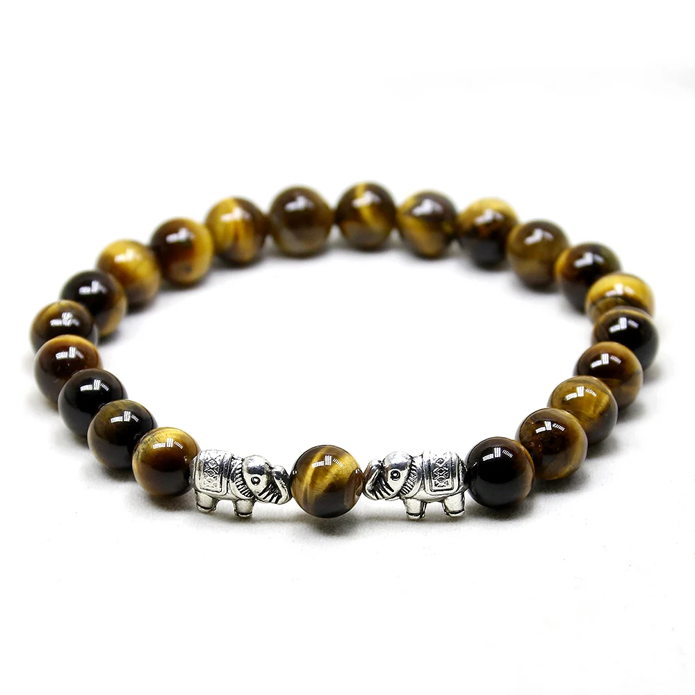 Браслет из лавового оникса браслет со слоном тигровым глазом и камнем тянущийся