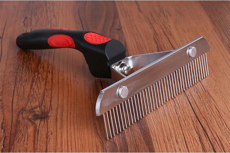 Расческа для домашних животных Пластик ручка ногтей гребень волос ряд больших