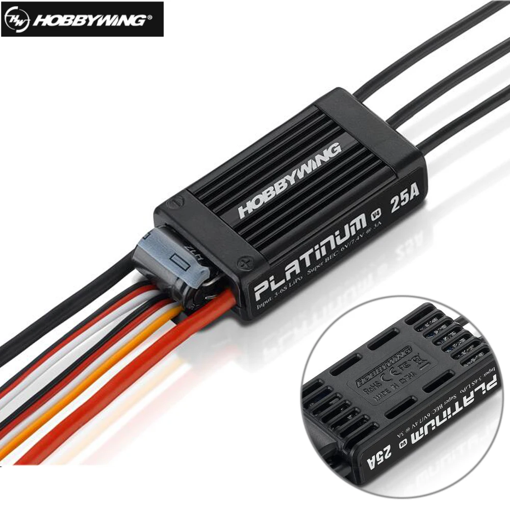 Оригинальный Hobbywing Platinum 25A V4 бесщеточный электронный контроллер скорости ESC для