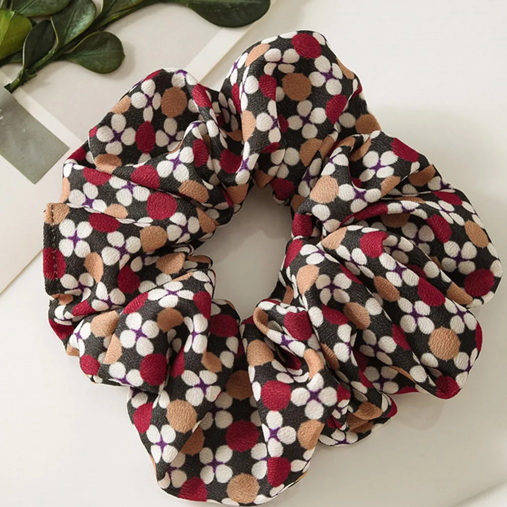 Red Multicolor Новые весенние цветочные резинки для волос, держатель для конского хвоста, мягкие эластичные резинки для волос, Винтажные эластичные ленты для волос для девочек, аксессуары - Цвет: Red Multicolor