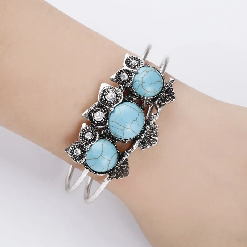 ZOSHI Подвески тибетские серебряные большие Овальные Синие камни браслеты модные