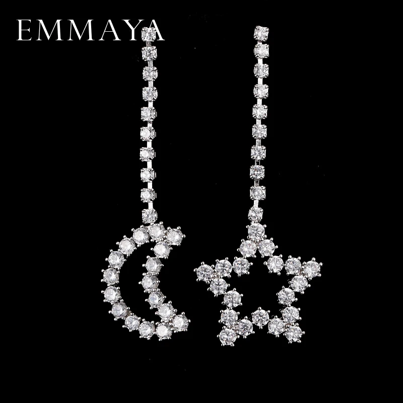 Роскошные серьги emmaya с кристаллами и стразами в виде Луны звезды модная