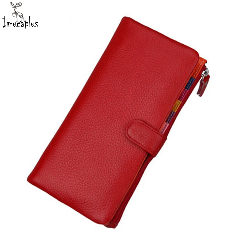 New Women's Purse Genuine Leather Wallets Brand Coin Purses Female Thin Wallet Passport ID Card Holders | Багаж и сумки
