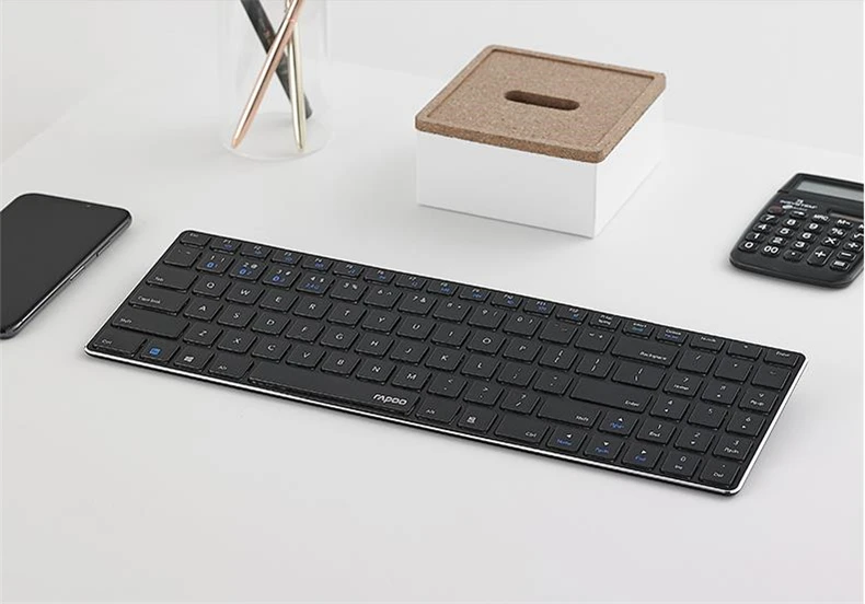 Rapoo E9300 Bluetooth/2,4G мультимедийная 5,6 мм ультра-тонкая беспроводная клавиатура для ноутбуков настольных компьютеров ПК с 3 устройствами подключения