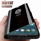 Зеркальный флип-чехол для телефона Motorola MOTO P30 Note, прозрачный Магнитный чехол с подставкой для телефона MOTO One Power, с функцией подставки, на магните, для мотоцикла