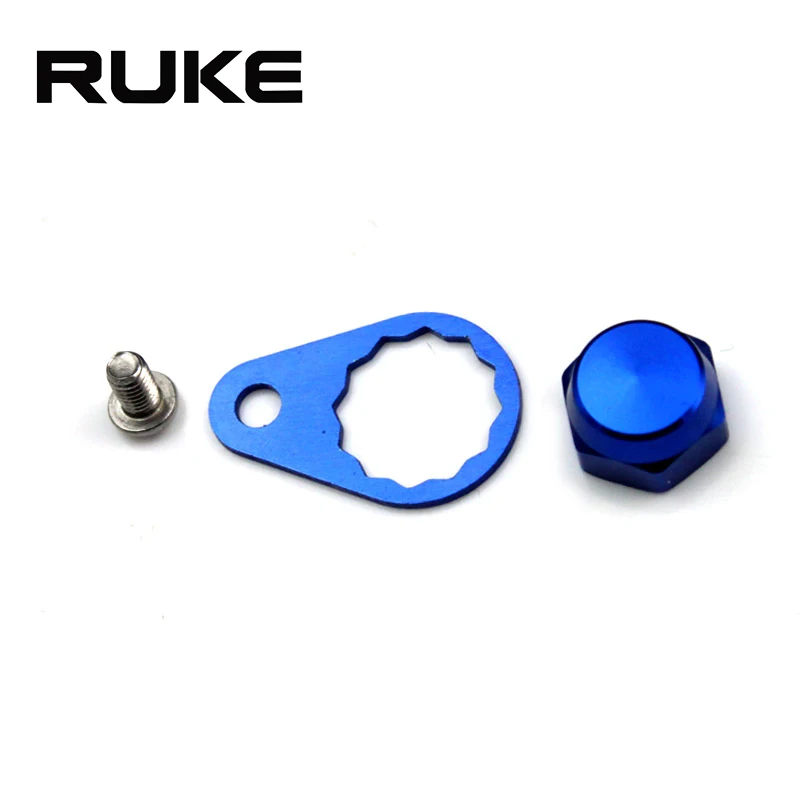 blue RUKE Crank гайка и винт и пластина для рыболовной катушки, левая ручка и правая рука винт крышка для Daiwa ABU катушка - Цвет: blue