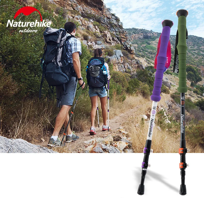 NatureHike 3 шарнира Сверхлегкий складной телескопические палки портативный