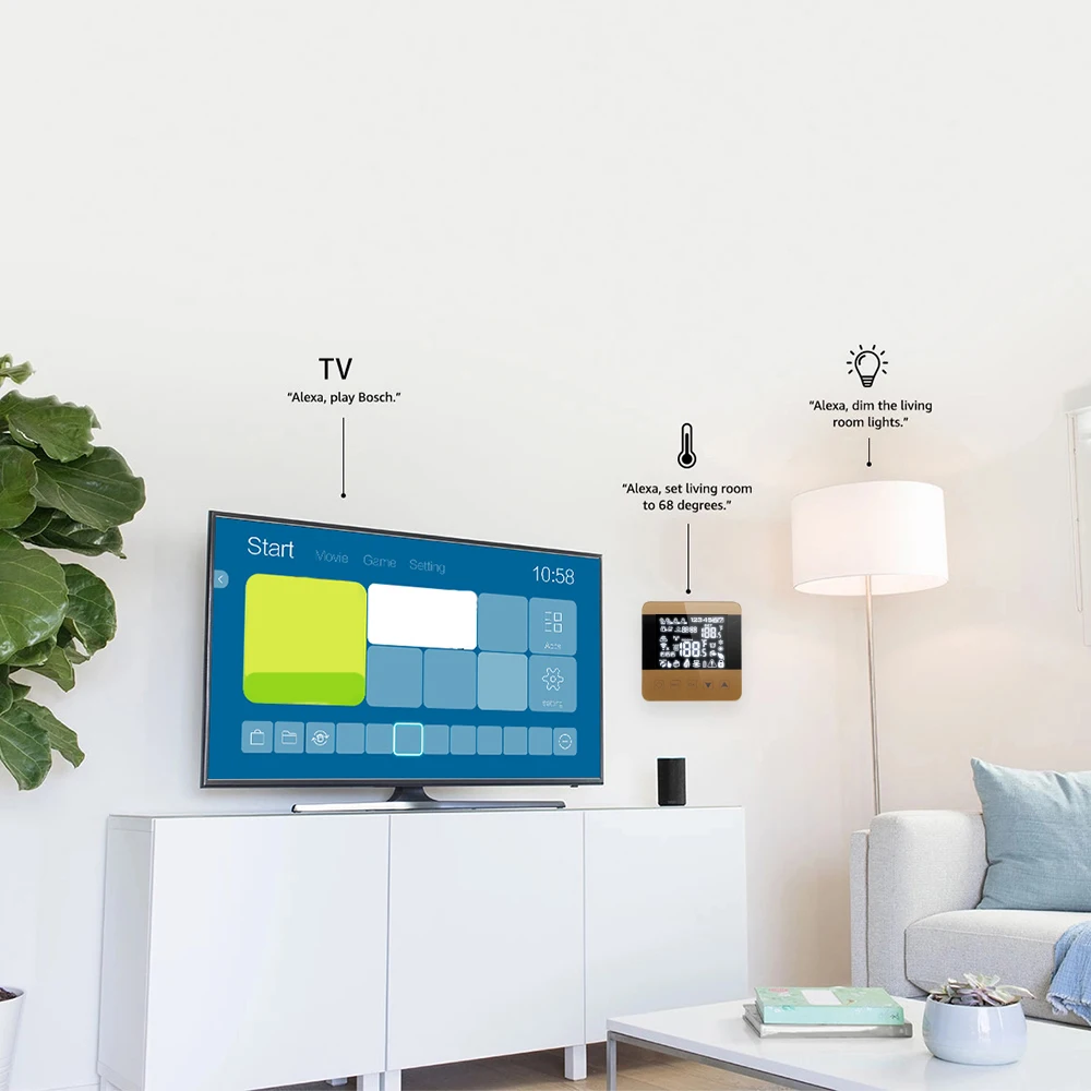 Alexa Wifi термостат 16A Электрический пол Отопление умный терморегулятор для теплого