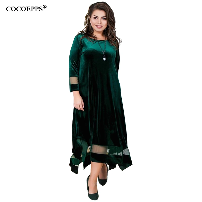 Платье женское бархатное большого размера вечернее|Женские платья| |