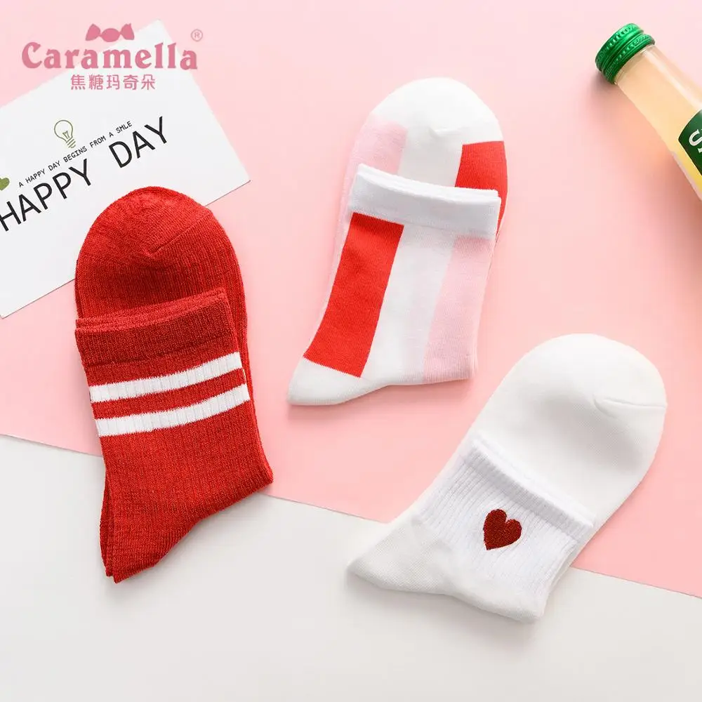 Caramella/3 пар/лот Брендовые женские носки Новое поступление удобные милые хлопковые