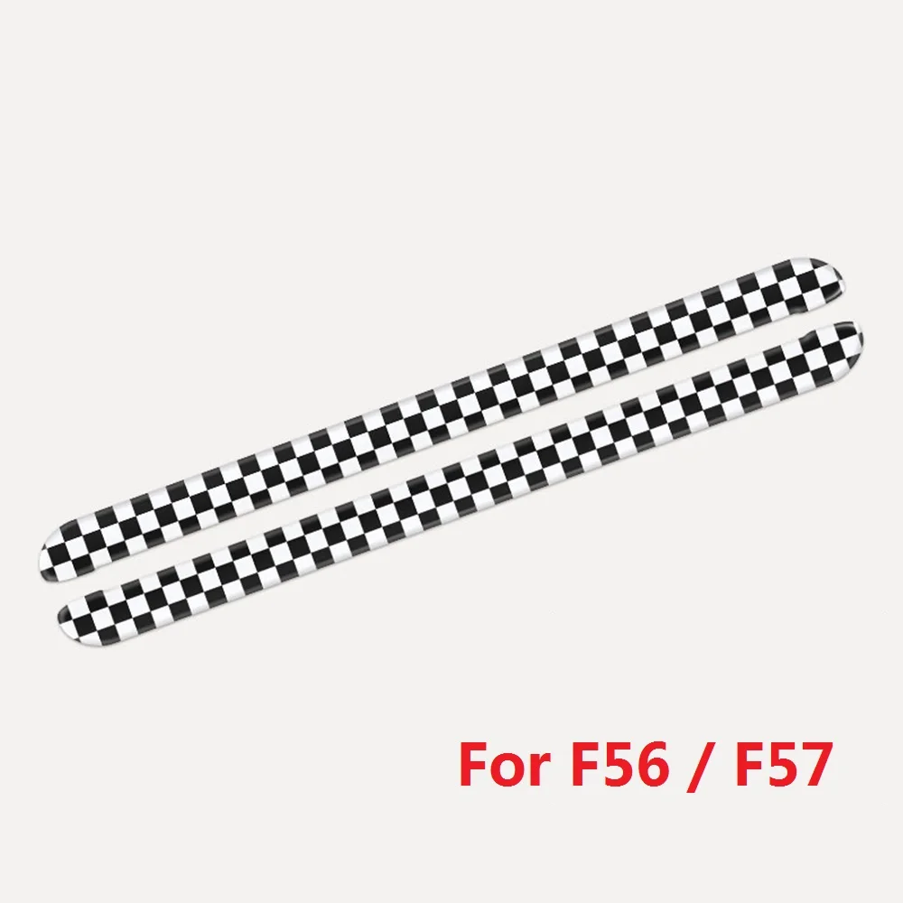 For F56 F57 Checker 1 компл. Автомобильный порог Добро пожаловать пластины педали наклейки подножка наклейки для MINI Cooper F54 Clubman F55 F56 F57 F60 земляк стиль - Название цвета: For F56 F57 Checker