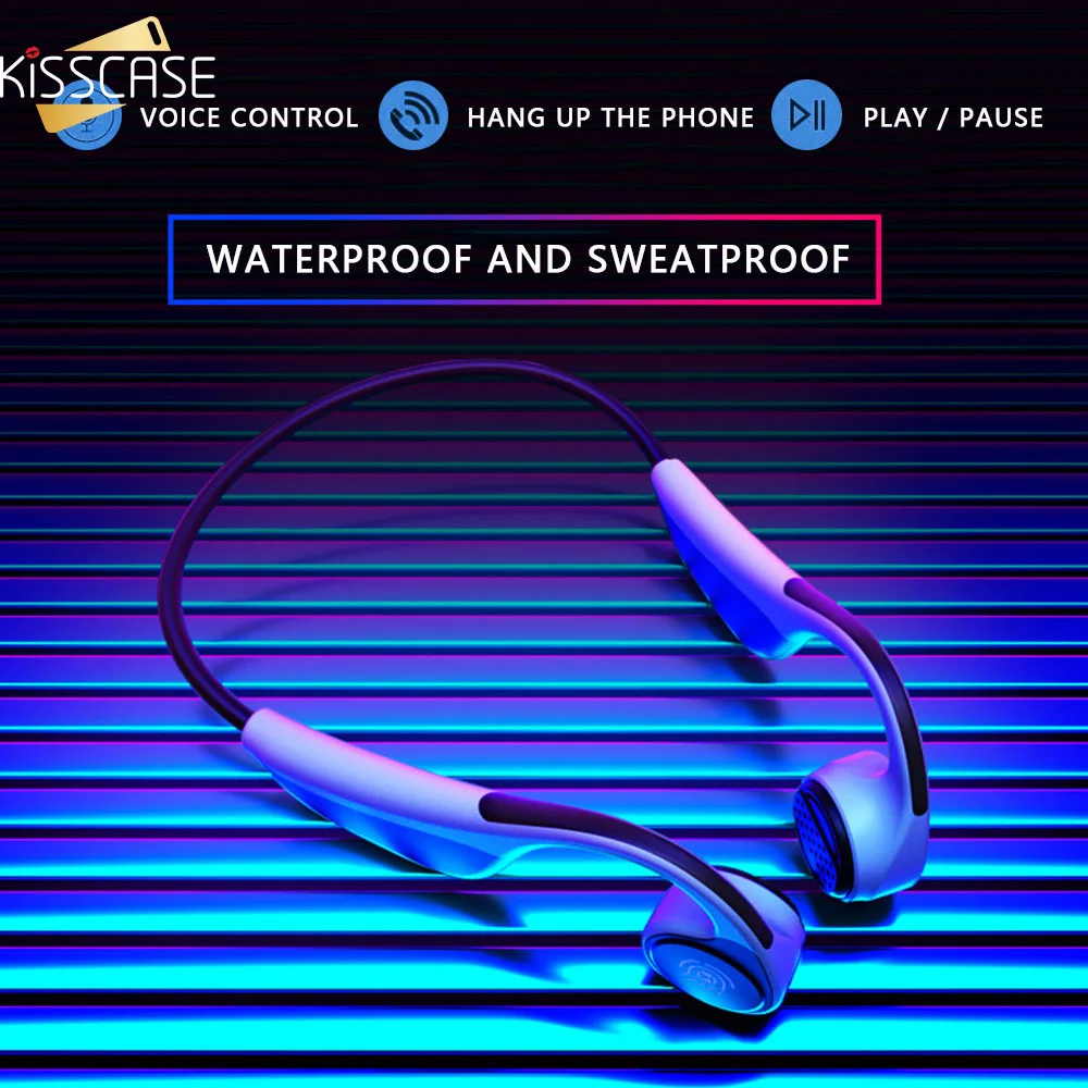 KISSCASE спортивные беспроводные Bluetooth наушники с костями для бега шейным ремешком