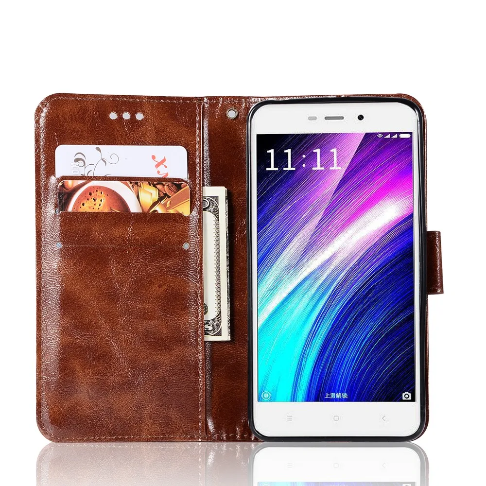 Retro Leather Case For Redmi 4A Luxury PU Cellphone for Wallet Card Holders Fundas | Мобильные телефоны и аксессуары