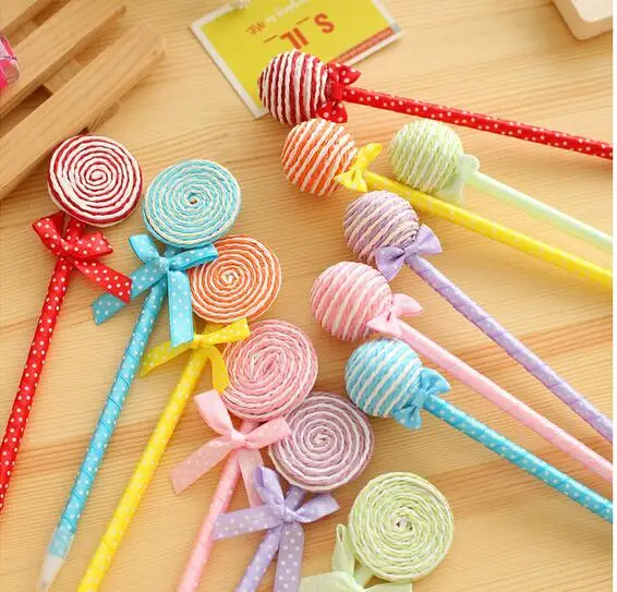 6 шт./лот Новинка леденец серии Шариковая ручка Красочные мультфильм шариковые