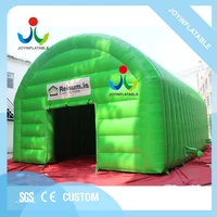 family green tunnel inflatable party tents with two doors for event