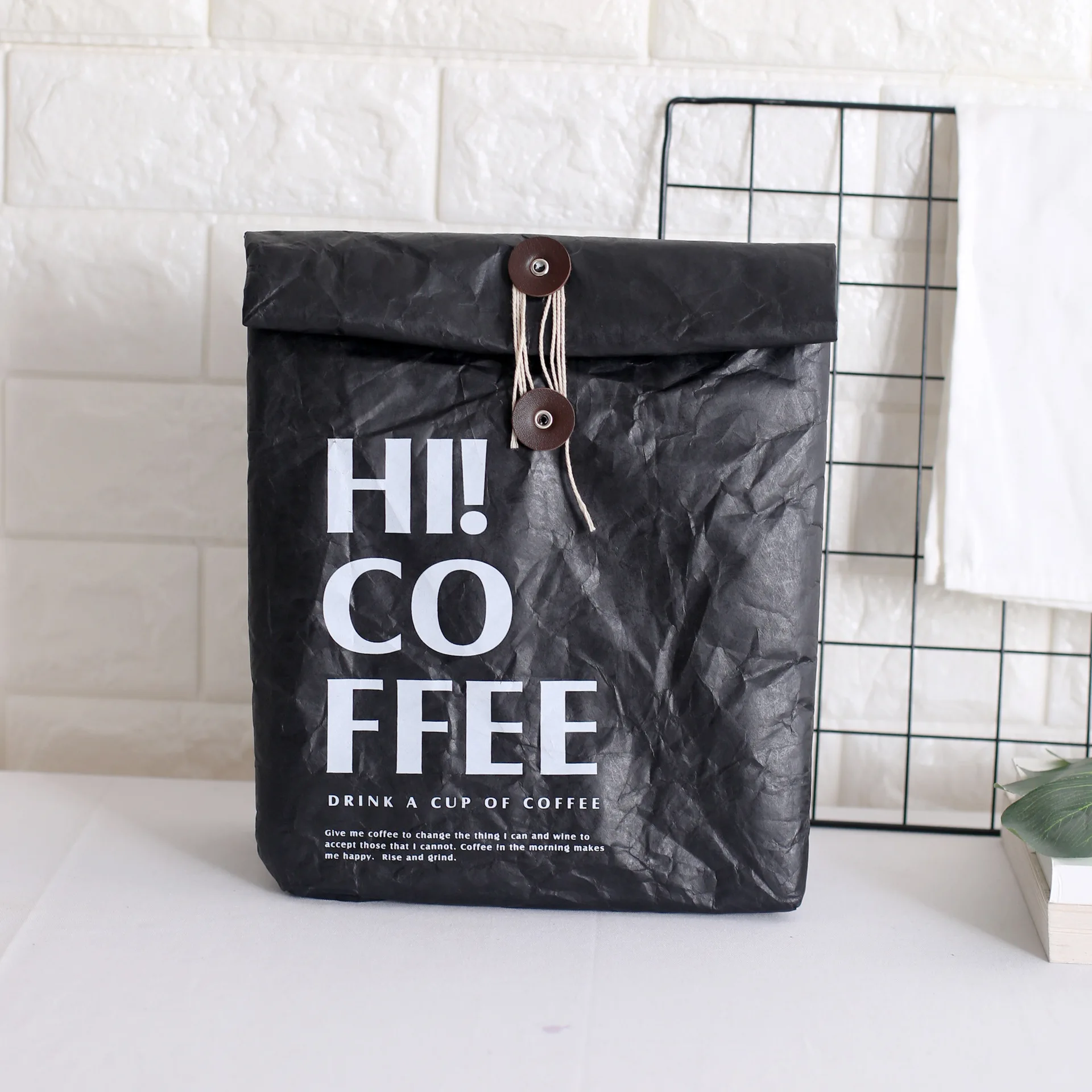 HI COFFEE Нордическая английская буква Tyvek алюминиевая пленка сумка для обеда изоляционная посылка портативный Органайзер Домашний для хранения еды фрукты путешествия - Цвет: HI COFFEE