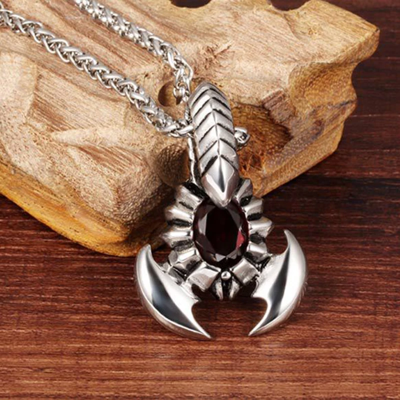 Mixed 2 PCS/LOT Titanium Mens Scorpion Shape Pendant Necklace Steel Chain for Men Accessories | Украшения и аксессуары