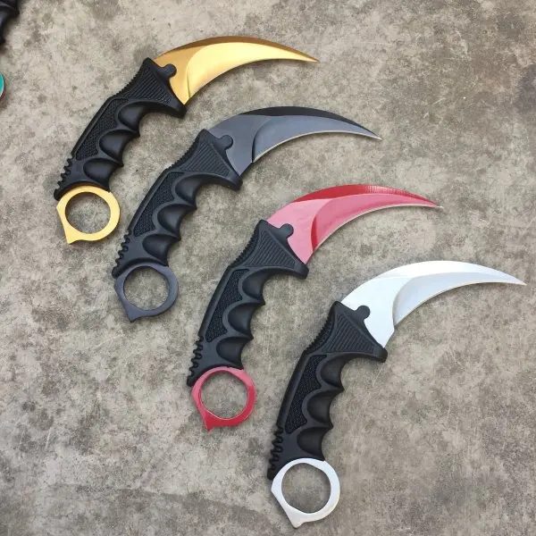 CS GO контр страйк черный нож Karambit шейный нож с оболочкой Тигр выцветание зуб настоящая игра нож с фабрики подарок