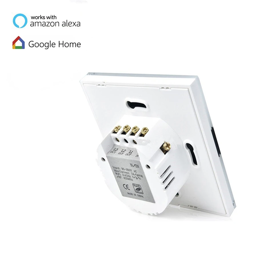 Ewelink, приложение, беспроводной смарт-коммутатор, 3 комплекта, 1 способ, Wi-Fi, 86 Тип, стандарт ЕС, настенный сенсорный светильник, выключатель, модуль домашней автоматизации, пульт дистанционного управления