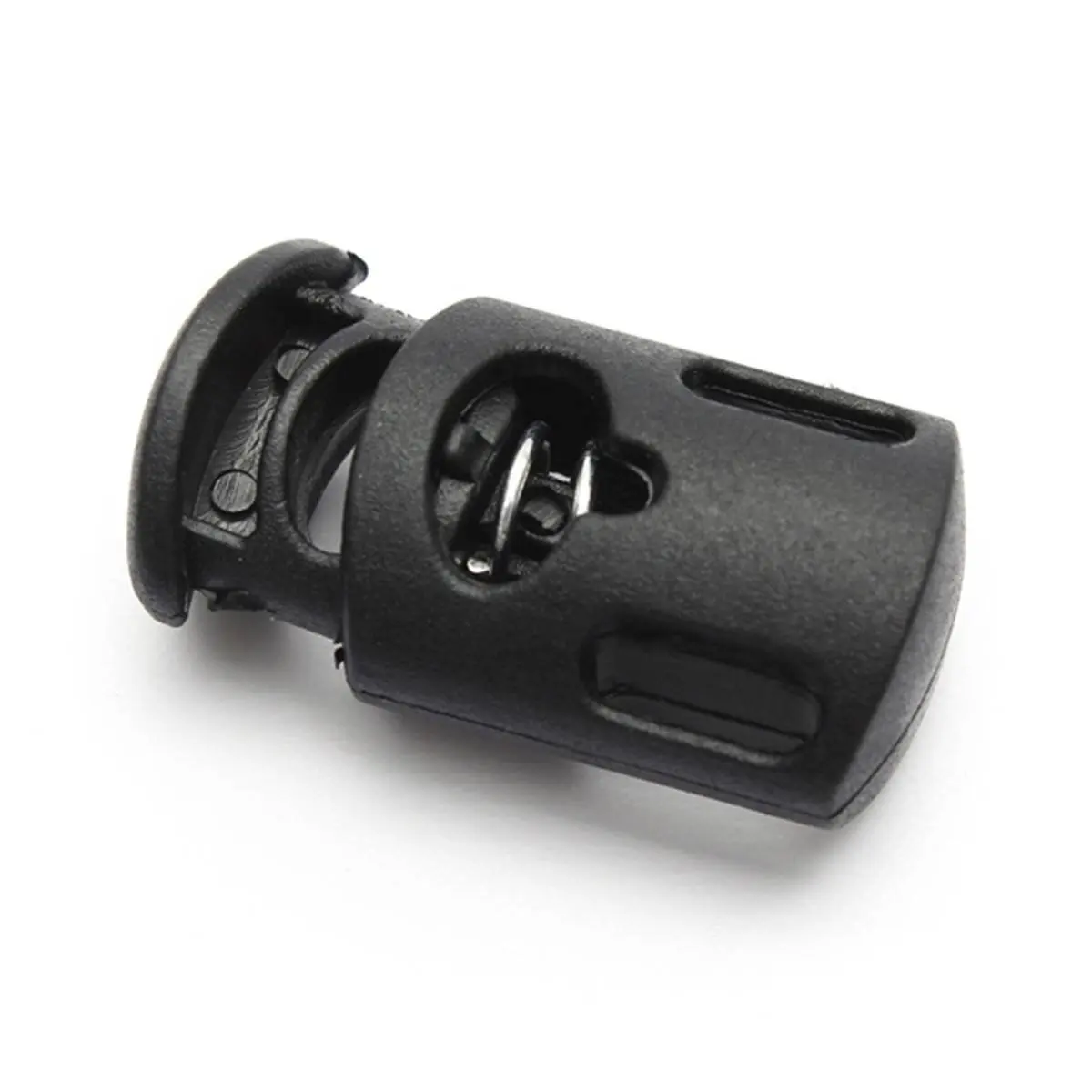 2 PCS Black Spring Shoe Buckle Blocker Cord Lock Buttons Strap Seam Drawstring Stoppers Double Holes | Украшения и аксессуары