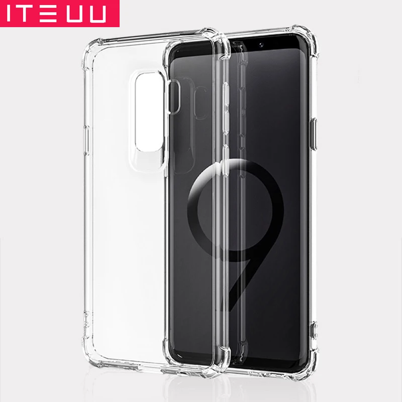 ITEUU ТПУ супер противоударный чехол для Samsung Galaxy S9 Plus Прозрачный HD прозрачный