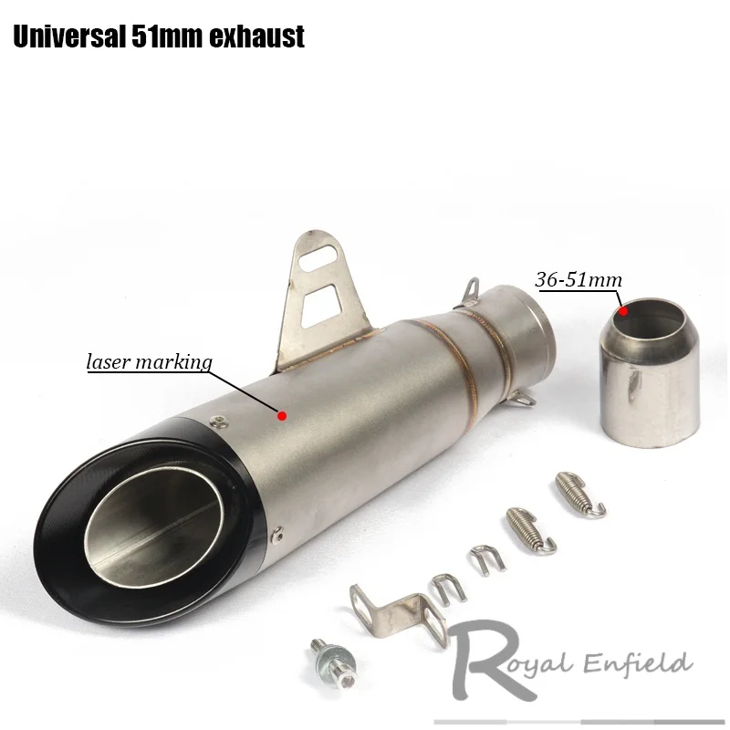 51 мм 61 изменение мотоцикла углеродного волокна выхлопной глушитель выхлопных газов для FZ6 YZF R1 R6 R3 MT07 zx6r z800 z900 mt09 fz09 gsxr750 cbr300