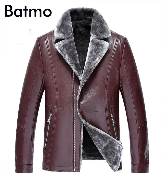 Batmo 2017 новое поступление высокое качество Зимняя Толстая PU Повседневная мужская