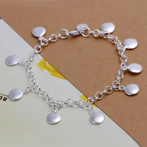 Женский браслет с подвеской H161 круглыми бобами из серебра высокого качества/aegaivna