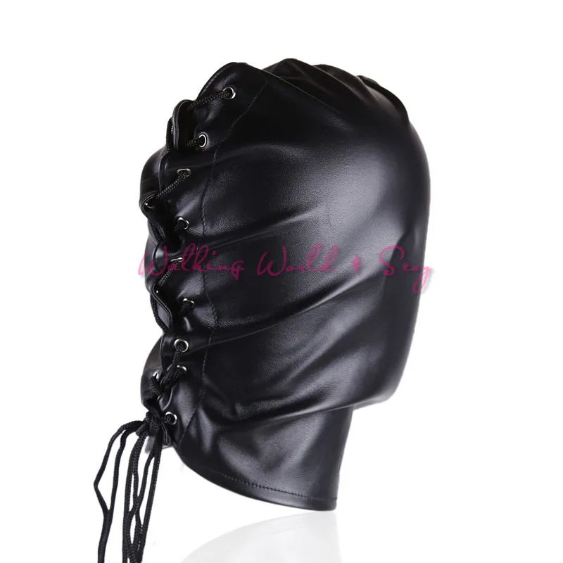 YUELV Pu Leather Slave Hood Full Head Bondage Headgear Restraints Fetish Harness Sex Mask Adult Game For Couples BDSM Products | Красота и